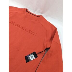 New With Tags Spellout Alphalete ELMTS Long Sleeve Pullover - Orange , Size XL